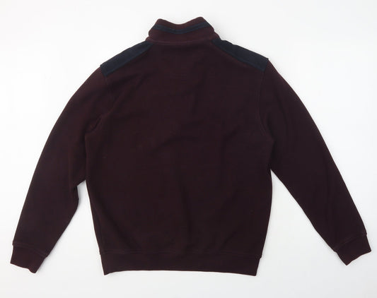 Bugatti Mens Purple Cotton Pullover Sweatshirt Size M