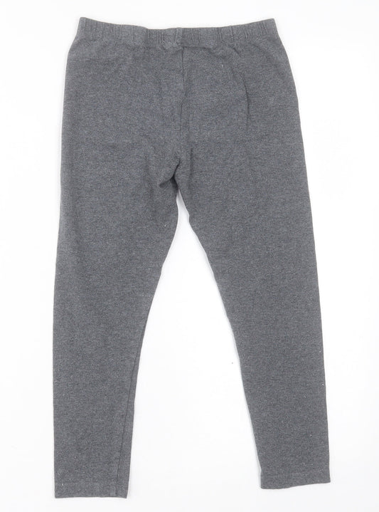 NEXT Girls Grey Cotton Capri Trousers Size 9 Months Regular Pullover