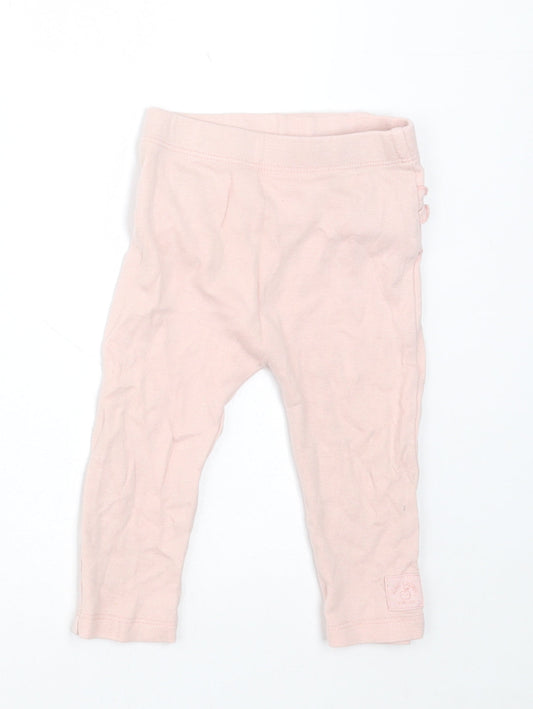 George Girls Pink Cotton Capri Leggings Size 6-9 Months Pullover