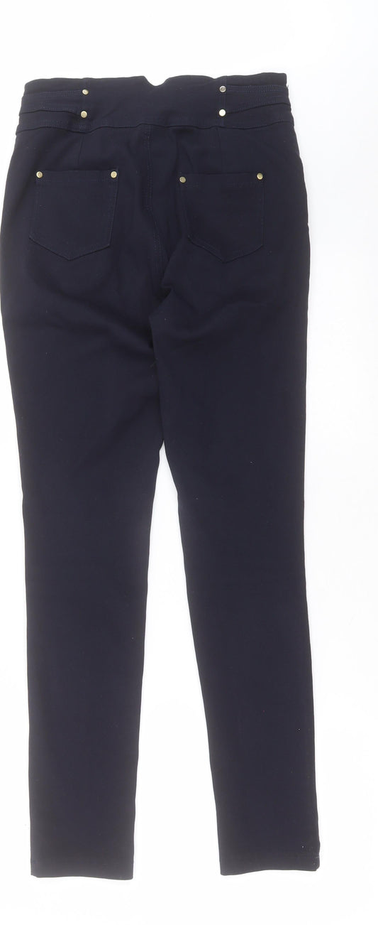 Gerard Womens Blue Polyester Trousers Size 30 in L28 in Regular Button