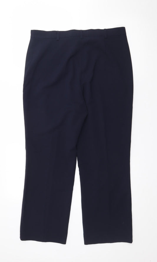 GARDEUR Womens Blue Polyester Trousers Size 34 in L24 in Regular