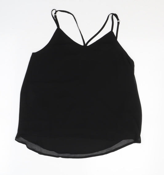 Only Womens Black Polyester Camisole Tank Size 6 Round Neck