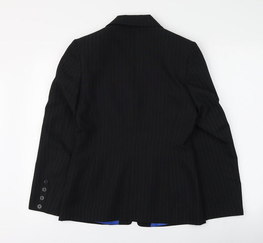 Definitions Womens Black Striped Jacket Size 10
