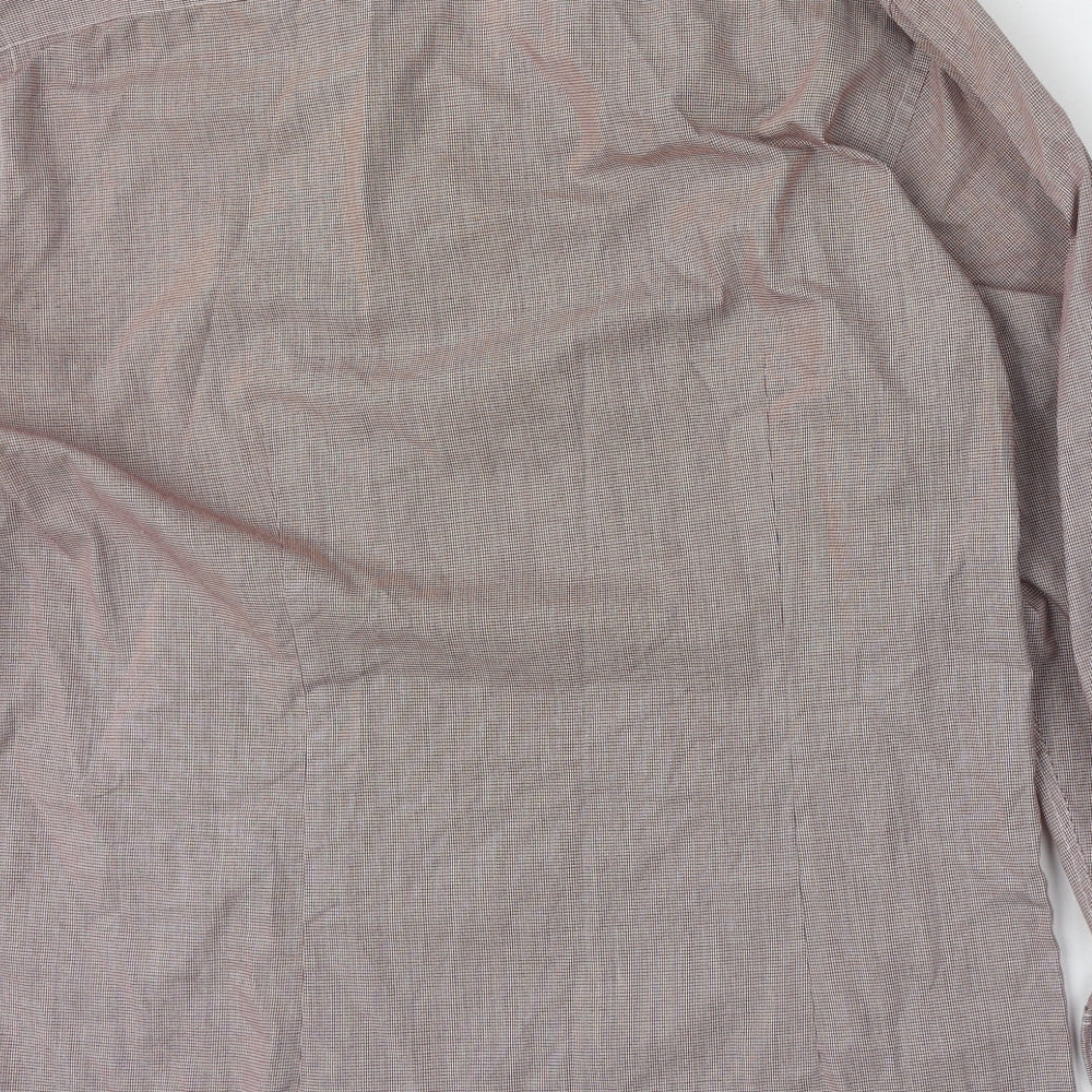 Cedar Wood State Mens Red Check Polyester Button-Up Size 16.5 Collared Button
