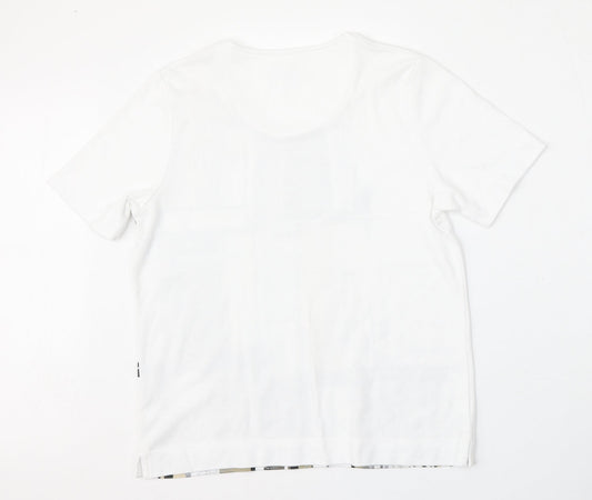Tigi Womens White Polyester Basic T-Shirt Size 10 Round Neck