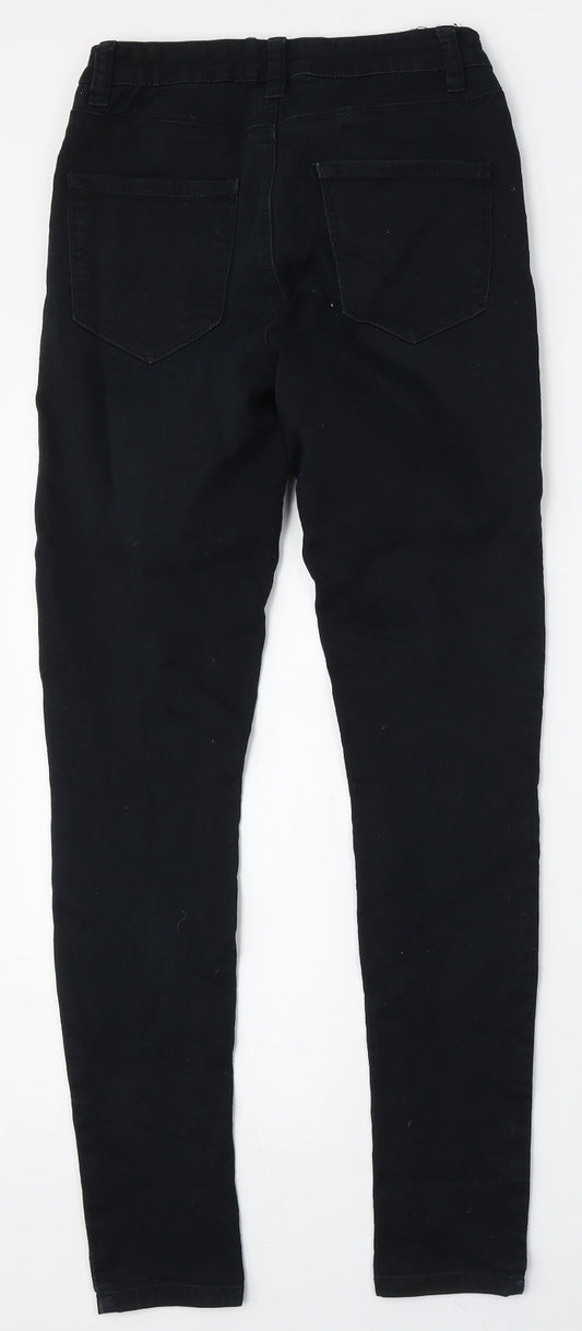 VERO MODA Womens Black Cotton Skinny Jeans Size 26 L28 in Regular Button