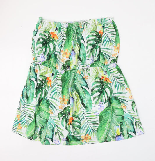 Boohoo Womens Multicoloured Floral Polyester Shift Size L Square Neck