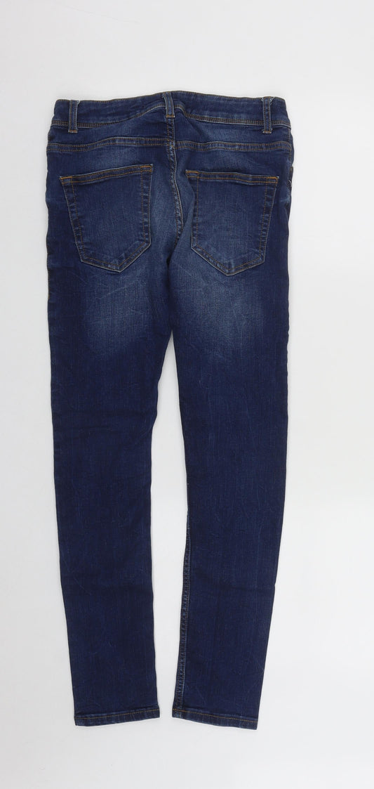 Preworn Mens Blue Cotton Skinny Jeans Size 28 in L27 in Regular Zip