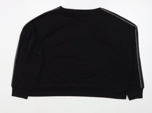 Alice Collins Womens Black Polyester Pullover Sweatshirt Size 20 Pullover