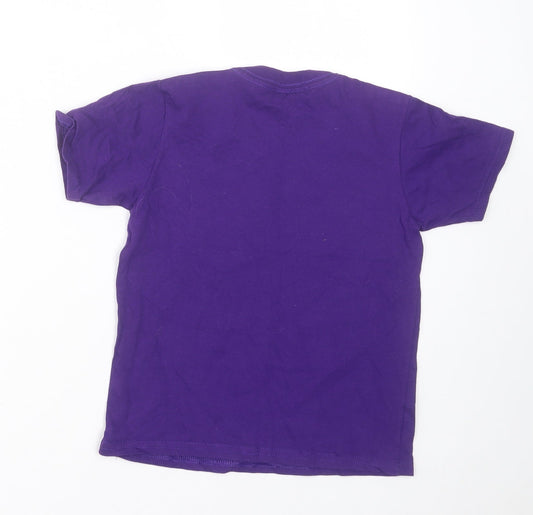 Gildan Boys Purple Cotton Basic T-Shirt Size 5-6 Years Crew Neck Pullover