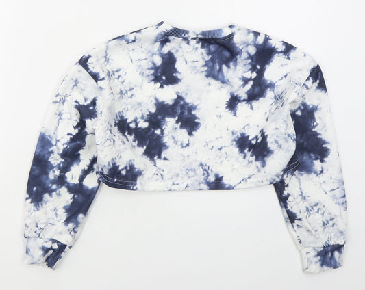 SheIn Girls Blue Polyester Pullover Sweatshirt Size 9 Years Pullover - Abstract
