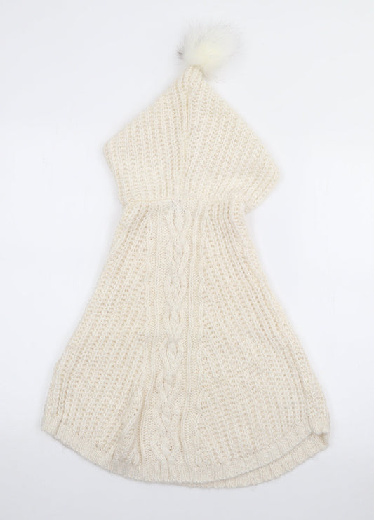 TU Girls White Jacket Poncho One Size