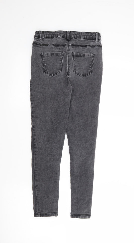 Matalan Girls Black Cotton Skinny Jeans Size 11 Years Regular