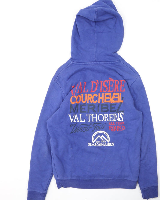 Jack Wills Mens Purple  Cotton Pullover Hoodie Size XS