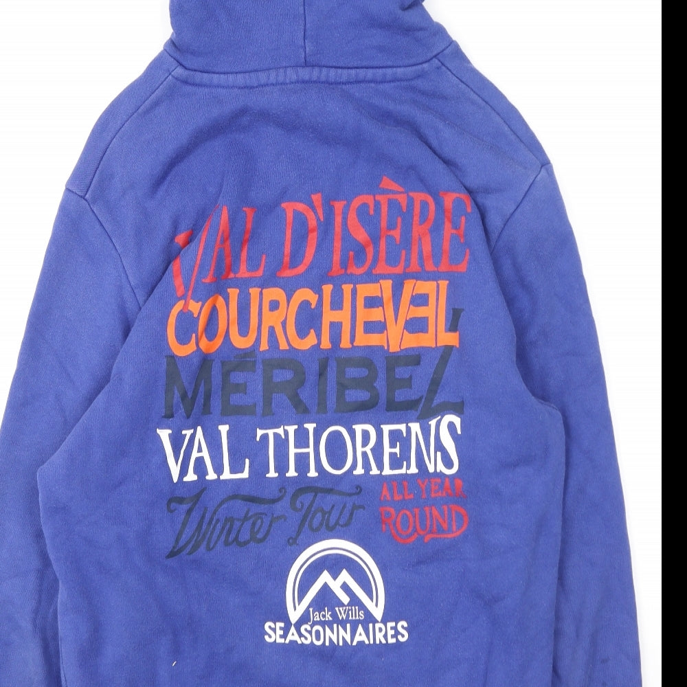 Jack Wills Mens Purple Cotton Pullover Hoodie Size XS