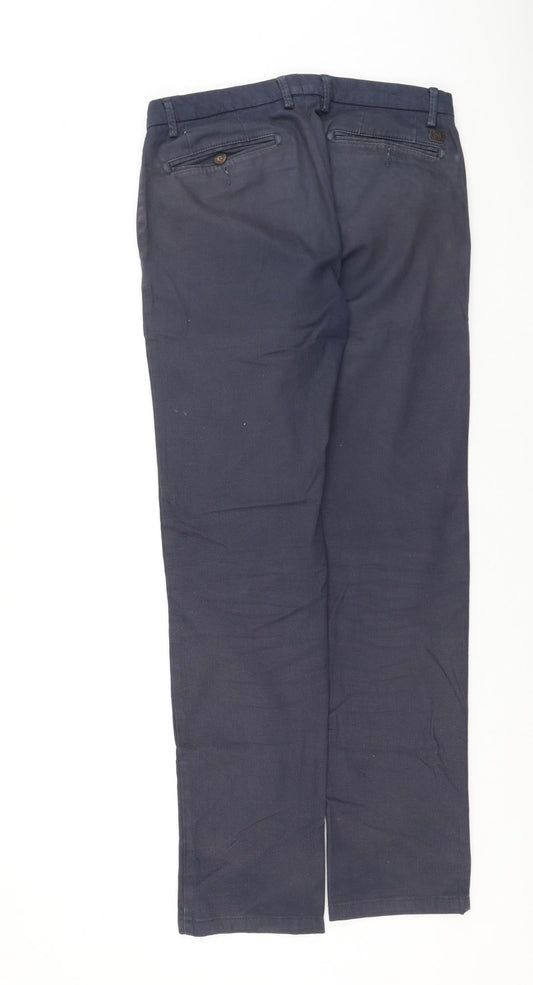 Bugatti Mens Blue Cotton Trousers Size 26 L30 in Regular