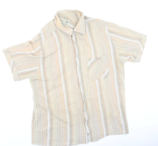 Camel Active Mens Multicoloured Striped Cotton Polo Size XL Collared