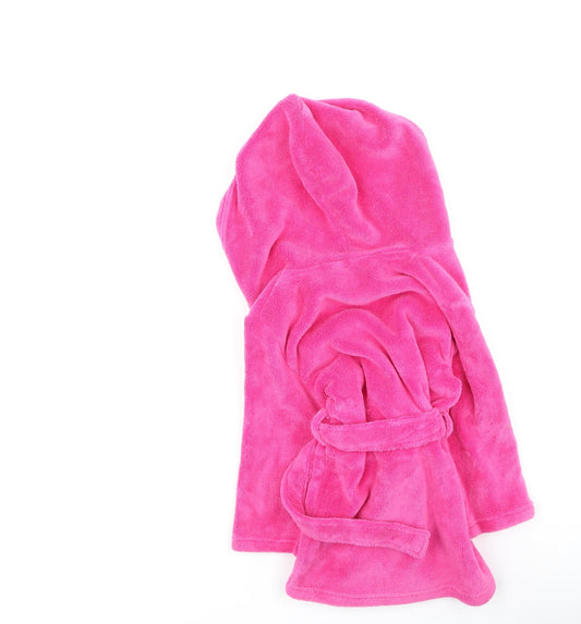 Preworn Girls Pink Polyester Top Robe & Gown Set Size 2-3 Years