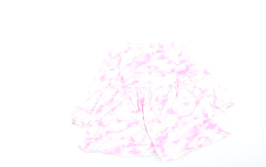 Dunnes Stores Girls Pink Cotton Fit & Flare Size 12-18 Months Round Neck