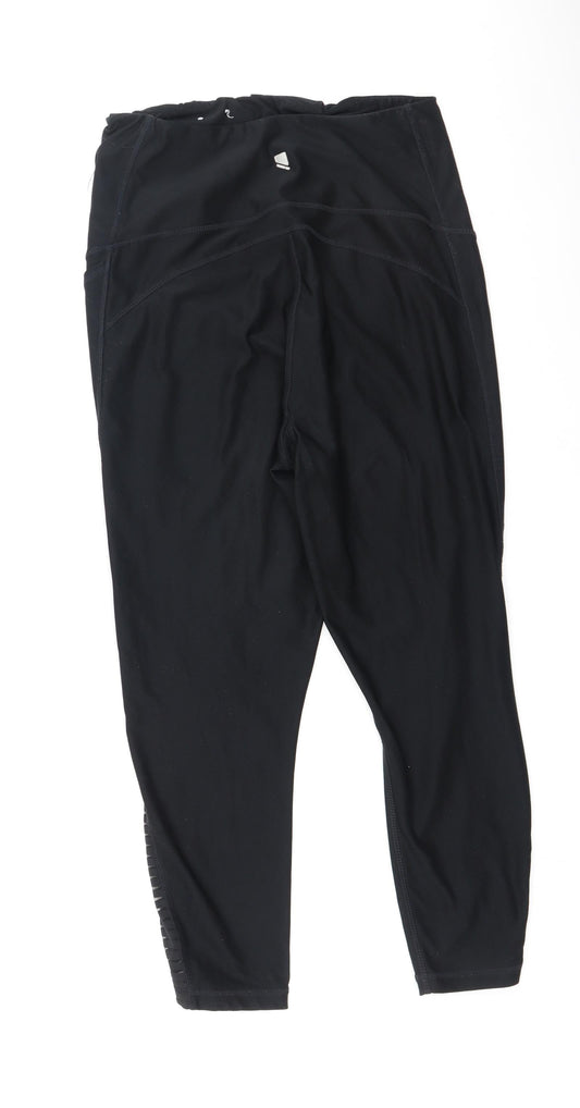 Active Womens Black Polyester Pedal Pusher Leggings Size M L22 in Regular