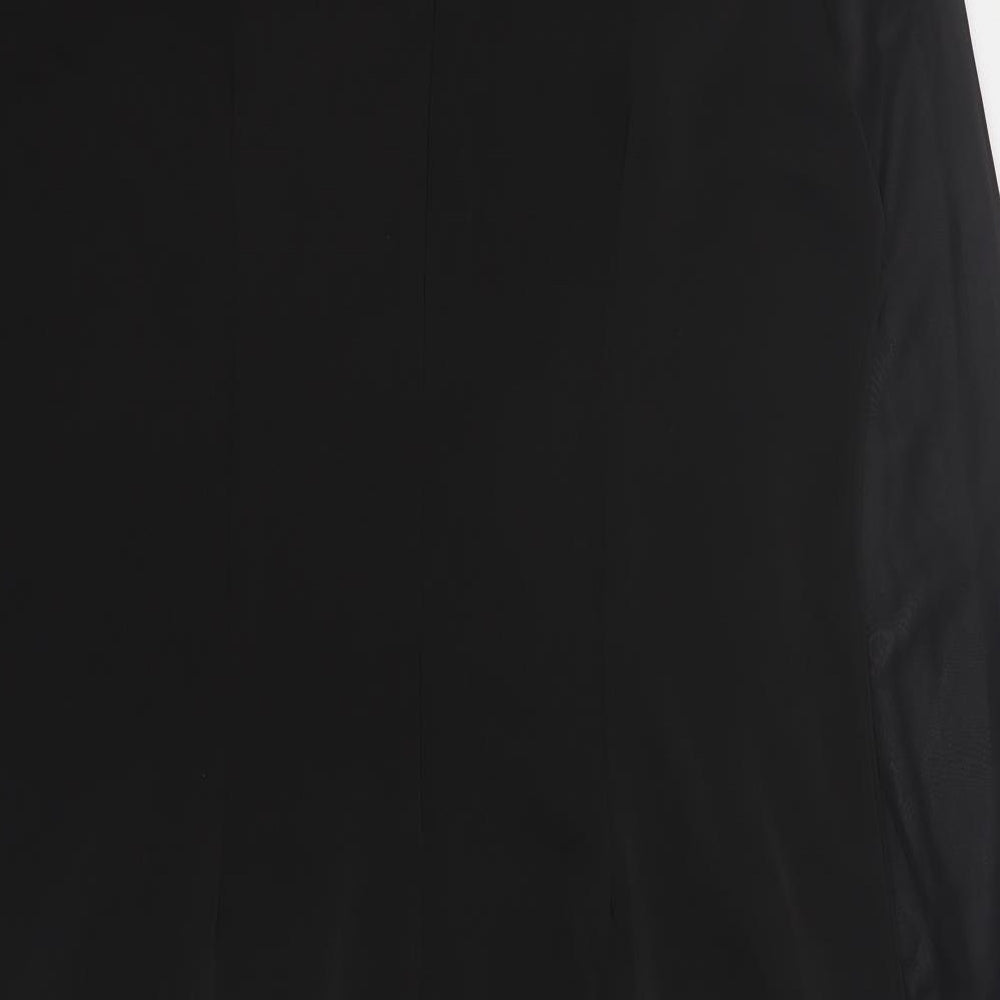 Miusol Womens Black Acrylic Mini Size XL Square Neck Zip
