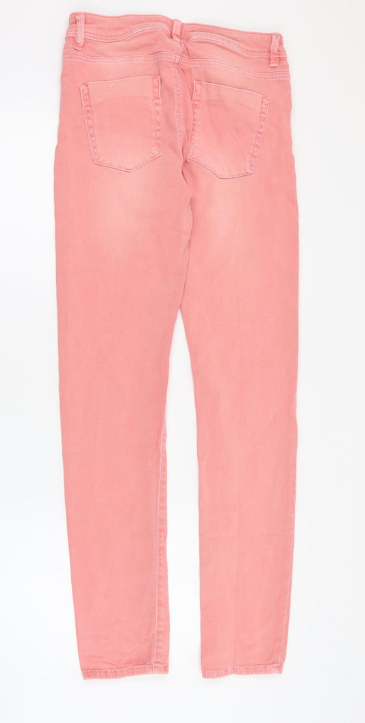 ASOS Womens Pink Cotton Skinny Jeans Size 8 L30 in Regular Zip