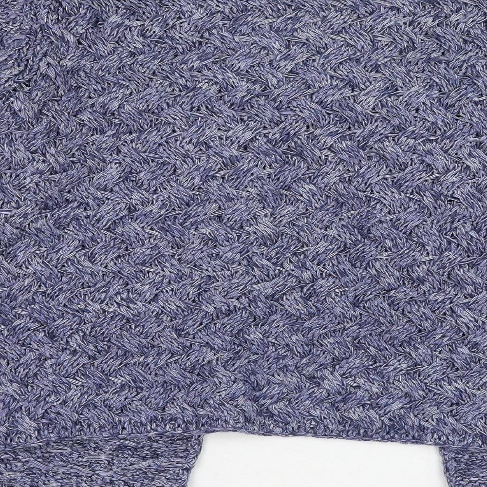 Marks and Spencer Womens Blue Scoop Neck Acrylic Cardigan Jumper Size M