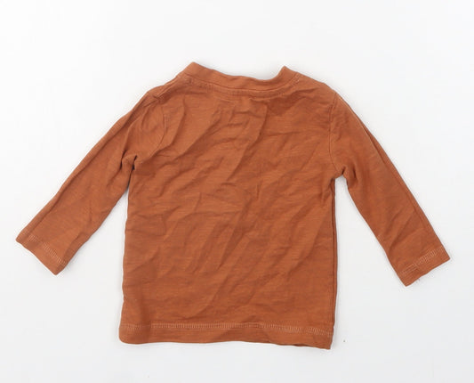 George Boys Orange Cotton Basic T-Shirt Size 3-6 Months Henley