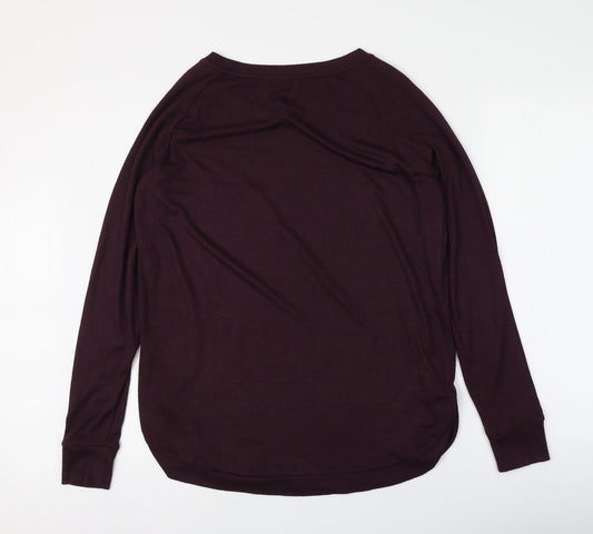 Gap Womens Purple Round Neck Polyester Pullover Jumper Size S