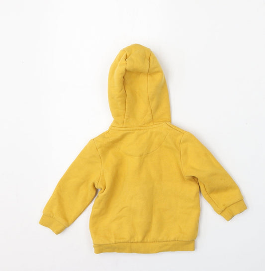 F&F Boys Yellow Cotton Full Zip Jumper Size 3-6 Months Zip