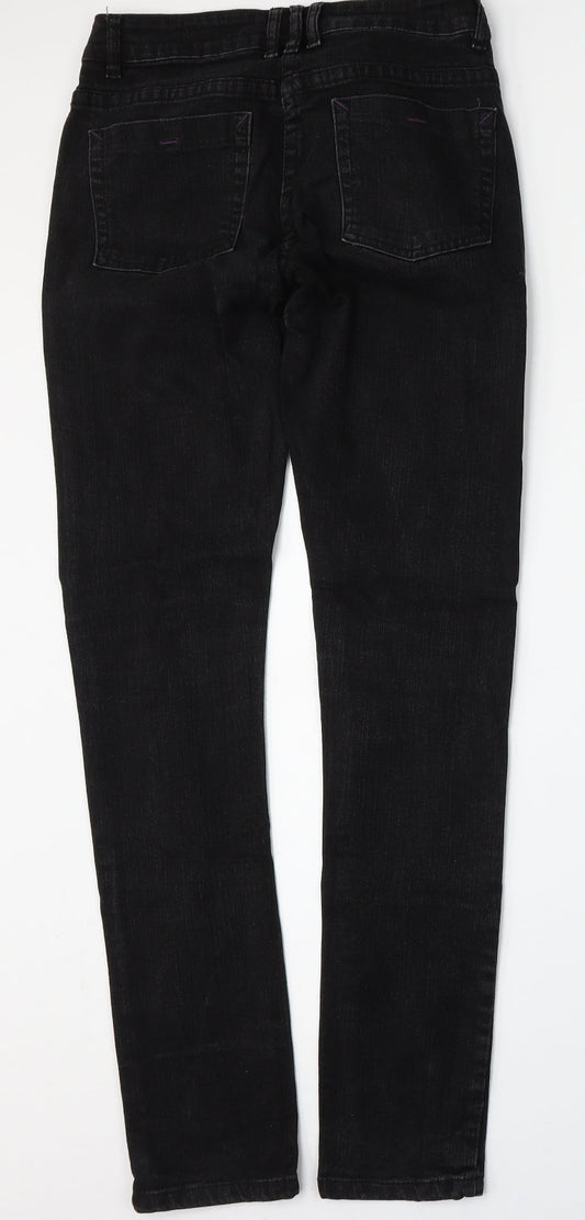 Preworn Womens Black Polyester Skinny Jeans Size 30 L30 in Regular Button