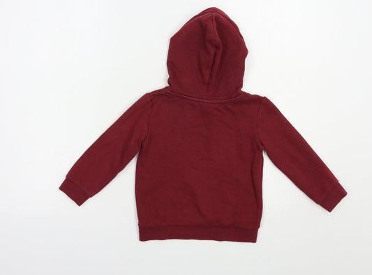 Anko Girls Red Cotton Pullover Hoodie Size 3 Years Pullover - Cute Fox