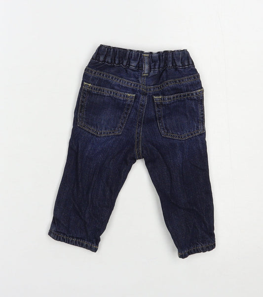 Gap Baby Blue Cotton Jogger Jeans Size 3-6 Months Button