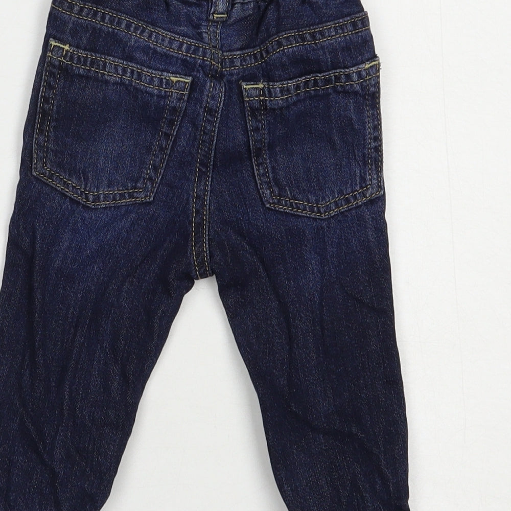 Gap Baby Blue Cotton Jogger Jeans Size 3-6 Months Button