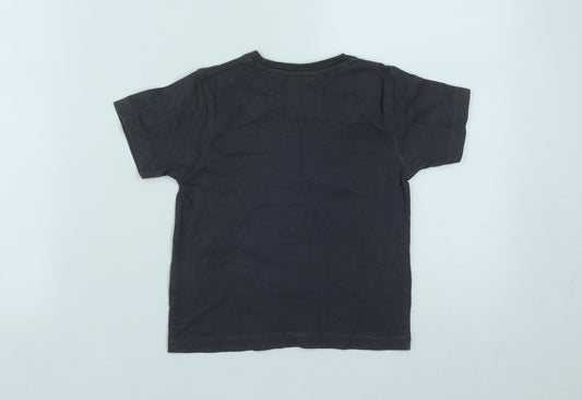Losan Boys Grey Cotton Basic T-Shirt Size 2 Years Round Neck