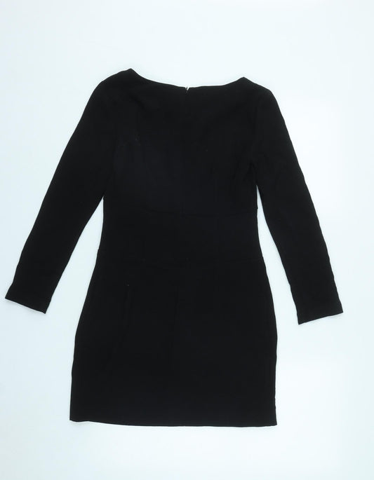 Karl Marc John Womens Black Polyester A-Line Size XS Scoop Neck Zip