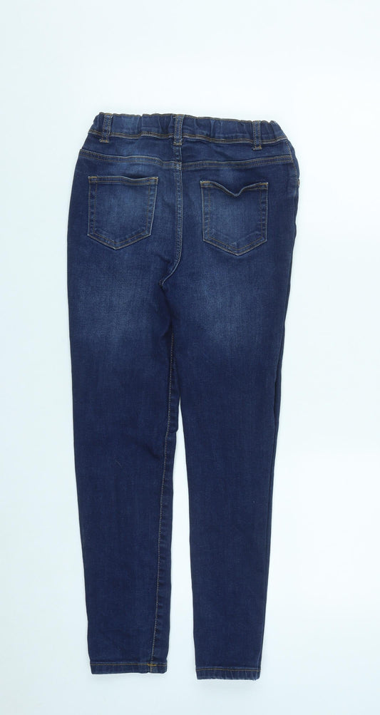 Denim & Co. Girls Blue Cotton Skinny Jeans Size 11-12 Years Regular