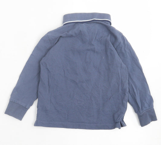 NEXT Boys Blue Cotton Basic Polo Size 2-3 Years Collared Button