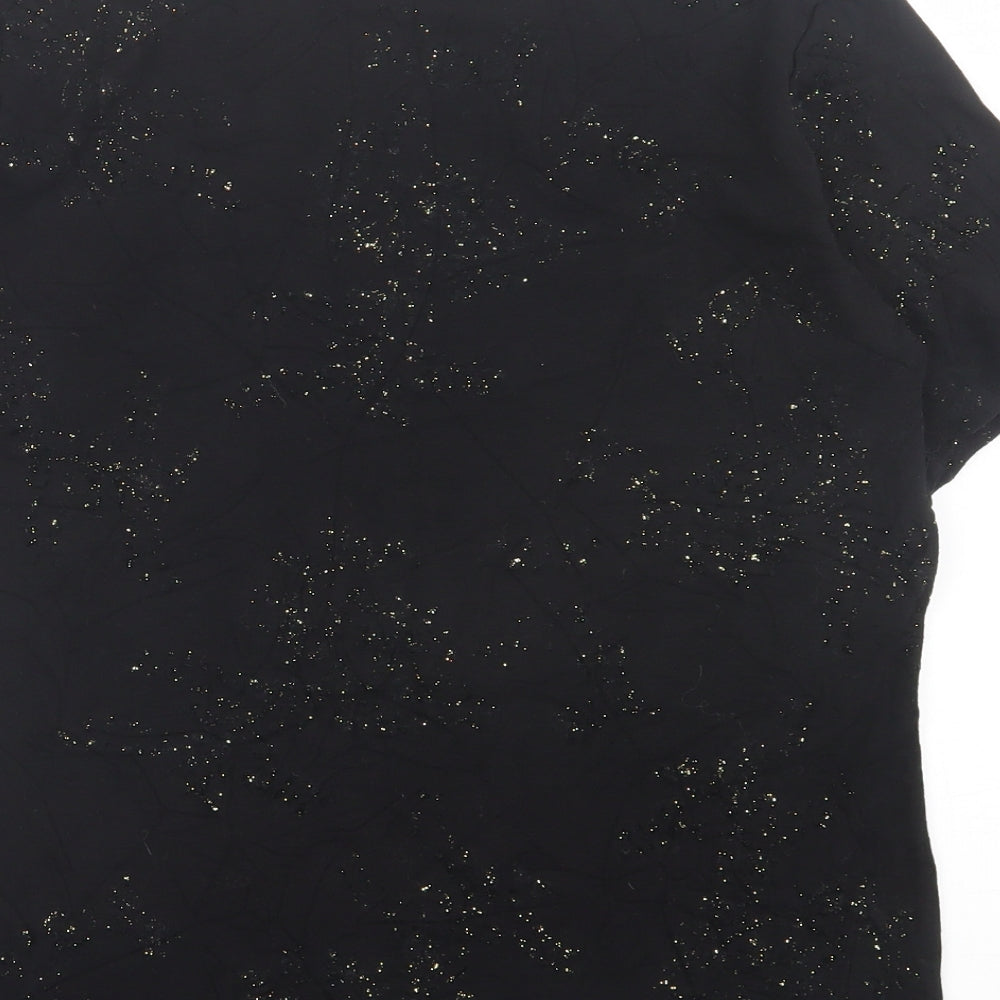 bonmarch Womens Black Viscose Basic T-Shirt Size M Crew Neck