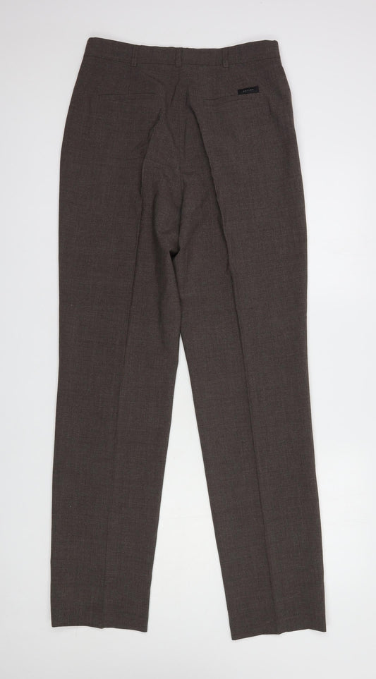 Gerry Weber Womens Brown Polyester Dress Pants Trousers Size 14 L34 in Regular Button