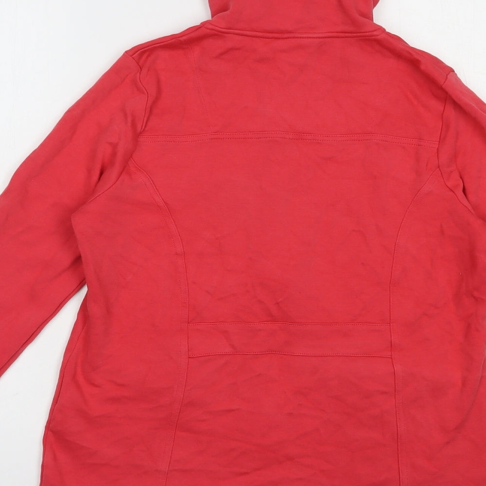 DASH Womens Red Cotton Full Zip Sweatshirt Size 12 Zip