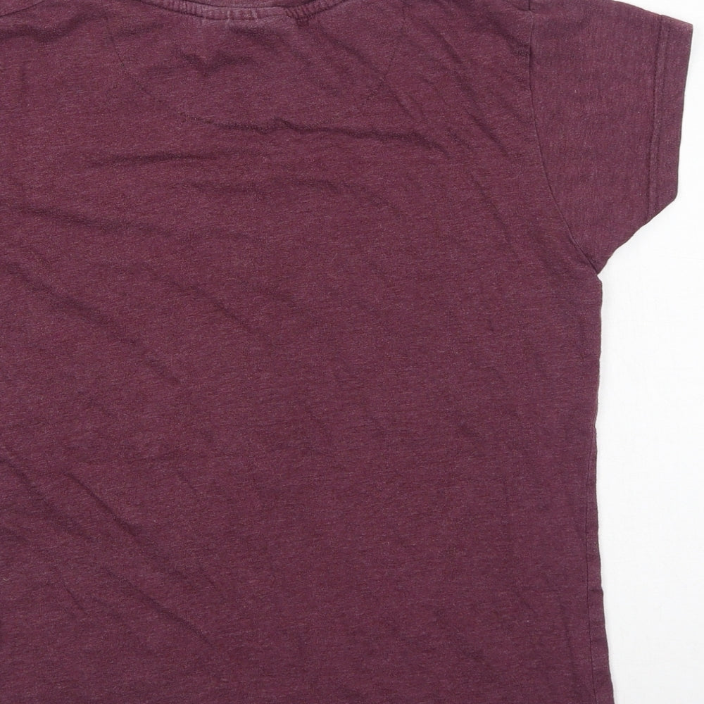 Preworn Womens Purple Cotton Basic T-Shirt Size 6 Round Neck
