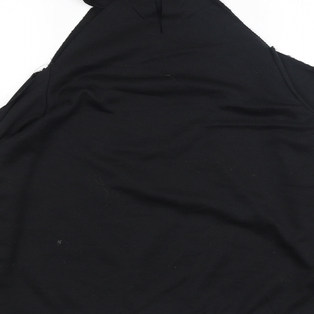 sheilay Womens Black Cotton Pullover Sweatshirt Size M