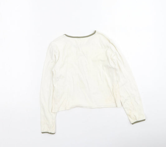 Dunnes Stores Girls Beige Cotton Basic Casual Size 7 Years Round Neck