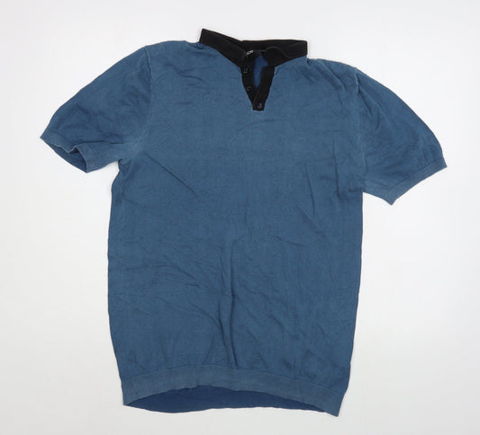 ASOS Mens Blue Cotton Polo Size M Collared Pullover
