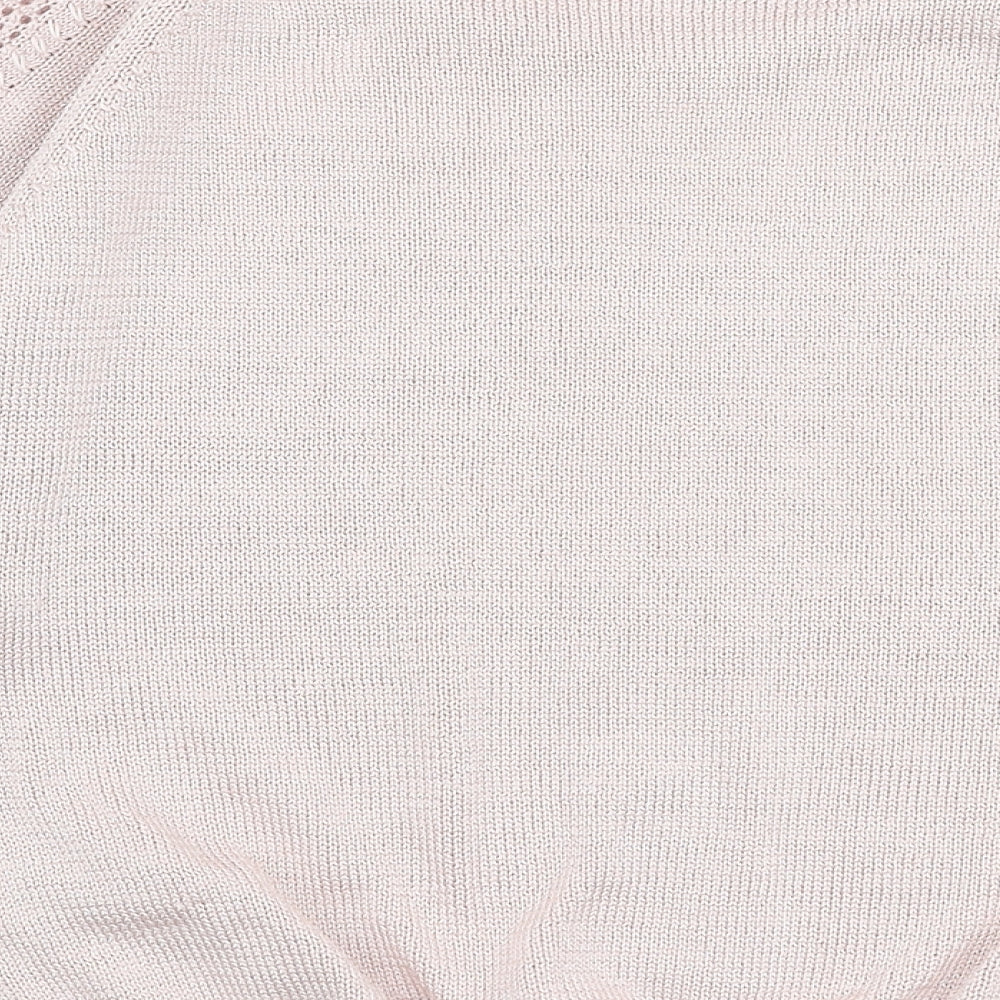 Marks and Spencer Womens Pink Round Neck Polyester Pullover Jumper Size 10