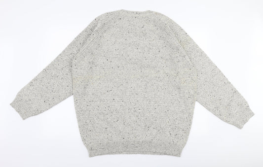 Preworn Mens Beige Round Neck Polyester Pullover Jumper Size 2XL