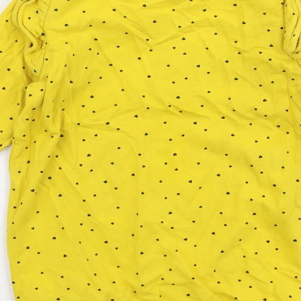 So Cute Girls Yellow Polka Dot Polyester Pullover Sweatshirt Size 2-3 Years Snap - Bon Jour