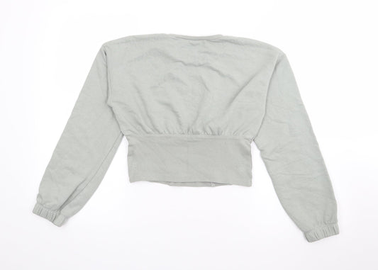 Candy Couture Girls Green Crew Neck Cotton Pullover Jumper Size 13 Years