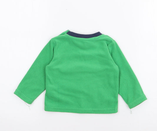 Early Days Baby Green Polyester Pullover Jumper Size 6-9 Months Button - Dinosaur